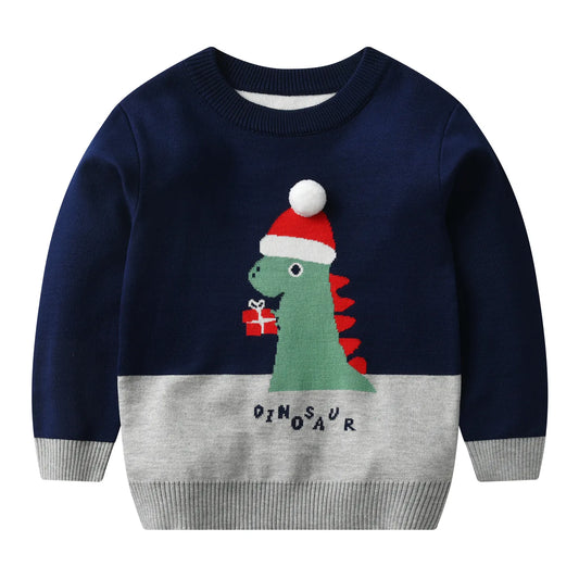 Winter Children's Christmas Sweater Dinosaur Baby