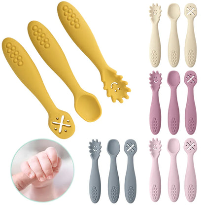 3PCS Cute Baby Learning Utensils Set