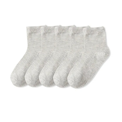 5 Pairs Children Socks Cotton Breathable Mesh