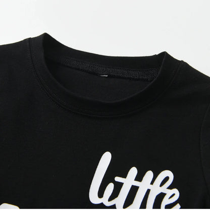 "Little Man" Short Sleeves Letters Printed Tee and Shorts