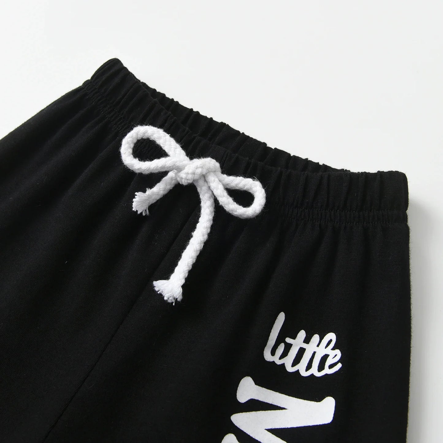 "Little Man" Short Sleeves Letters Printed Tee and Shorts
