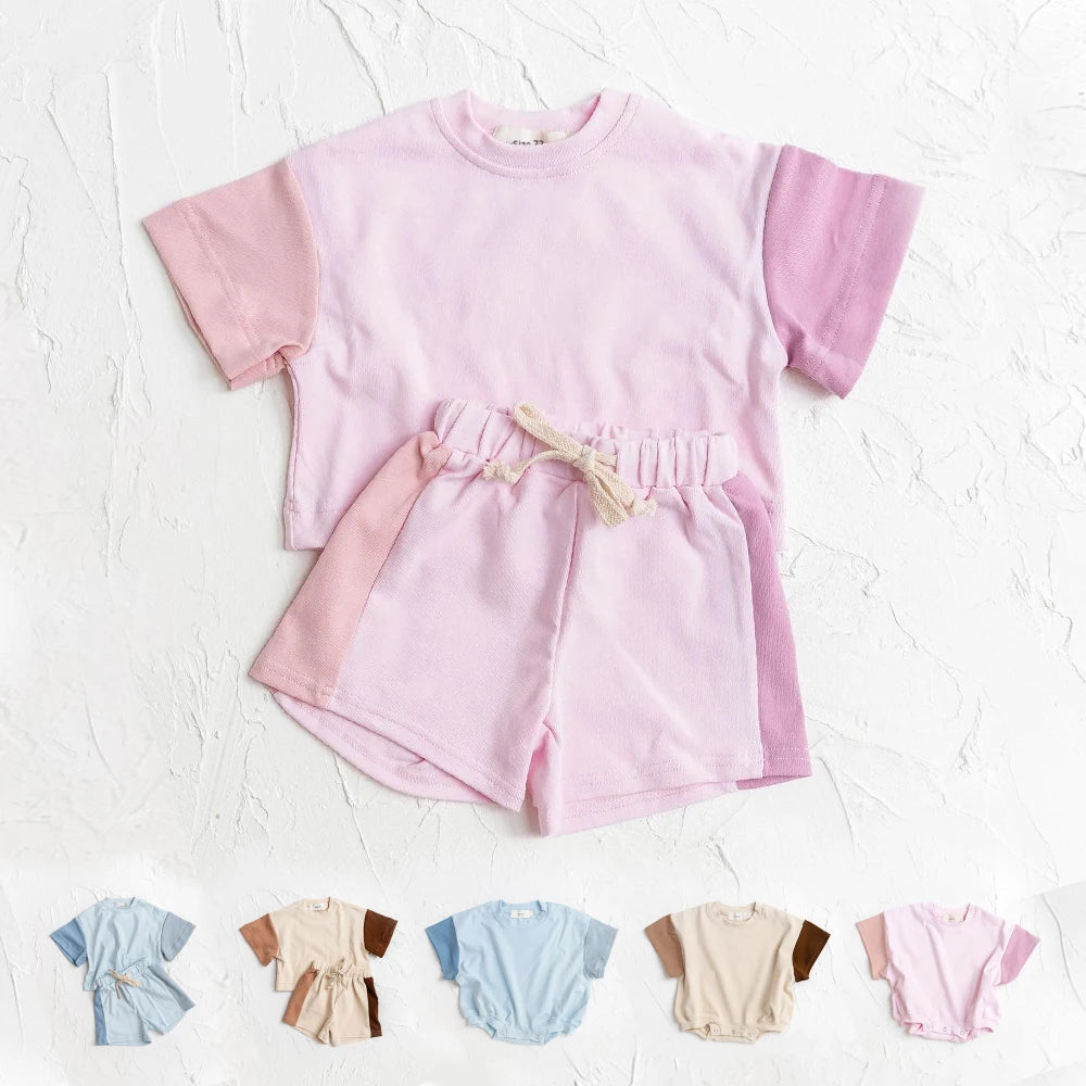 Short Sleeve Top+Shorts Sets