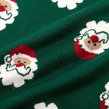 Winter Festive Santa Print Christmas Sweater