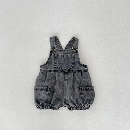 2025 Summer Outfit for Baby Boys and Girls Aged 0-3, Consisting of Denim Straps, Shorts, Two-piece Rainbow Printed T-shirt Set