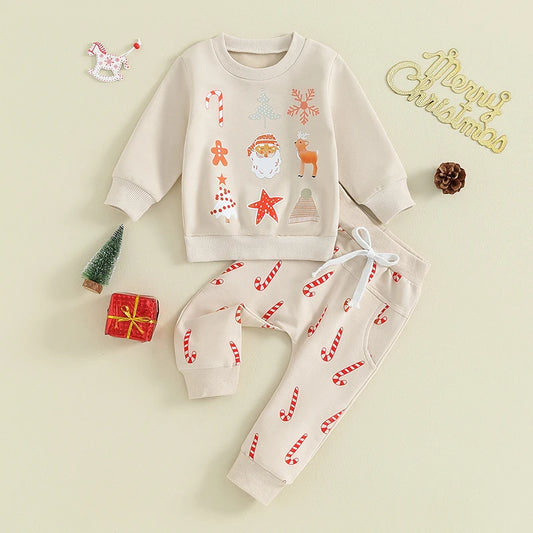 Christmas Infant Baby Cartoon Candy Cane Outfits