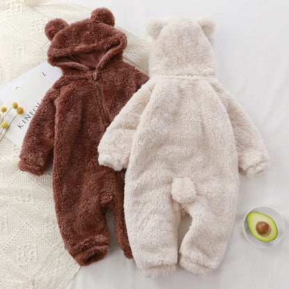 Bear Ear Hood Fleece Onesies Pyjamas