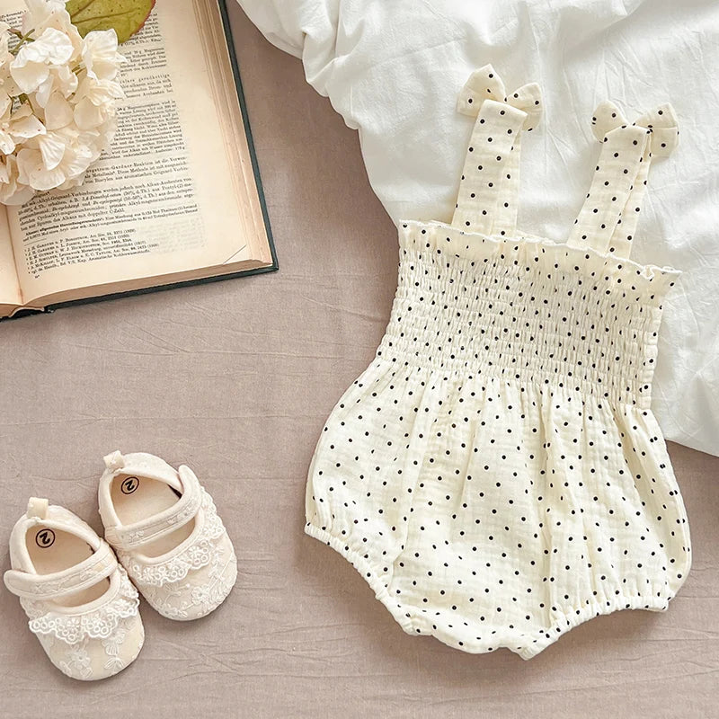 Summer Outfit Kids Baby Clothes Cotton Sleeveless Rompers Newborn Girls Clothes Toddlers Flower Bow Kids One-pieces Bodysuits