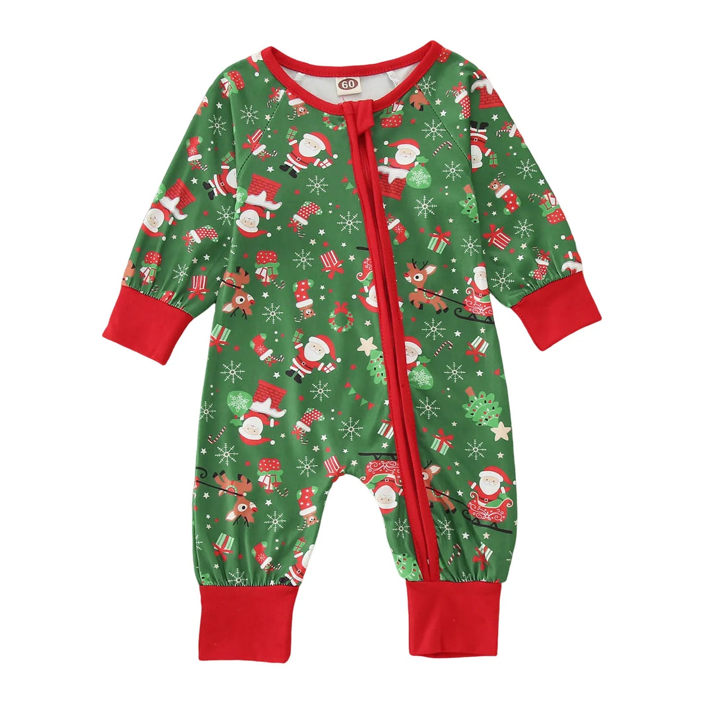 Infant Baby Christmas Print Romper