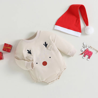 Infant Baby Christmas Cute Deer Romper