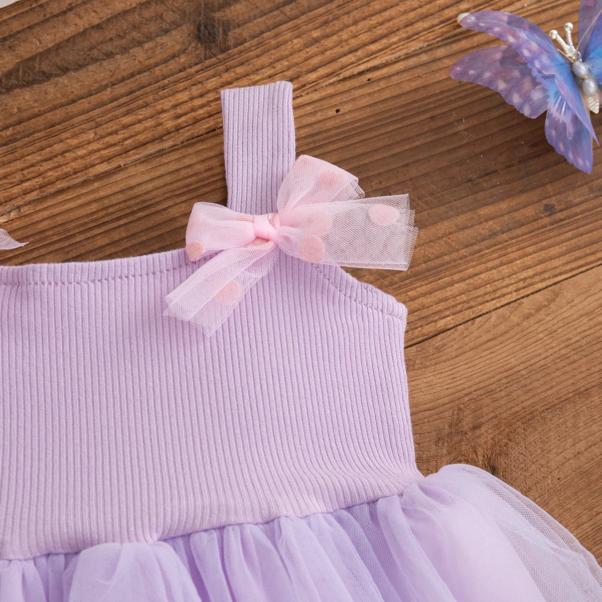 Floral Patterns And Bows Halter Puffy Girl Dress