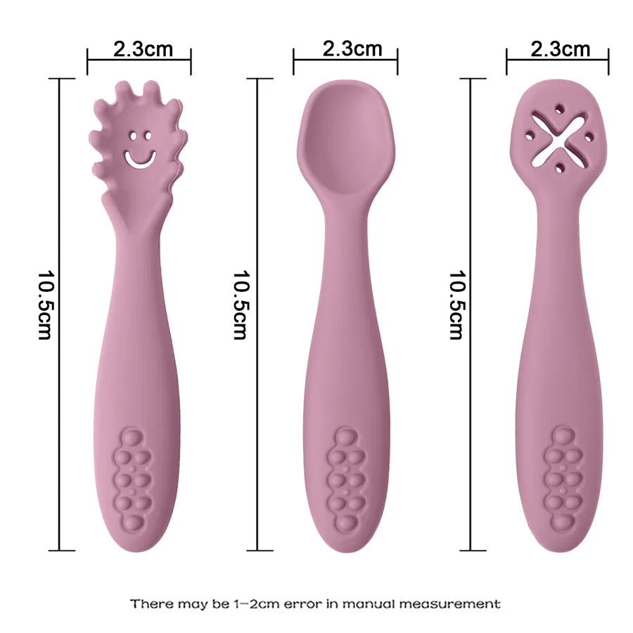 3PCS Cute Baby Learning Utensils Set