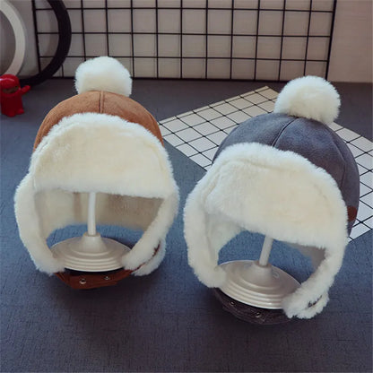 Kids Fuzzy Pilot Winter Beanies