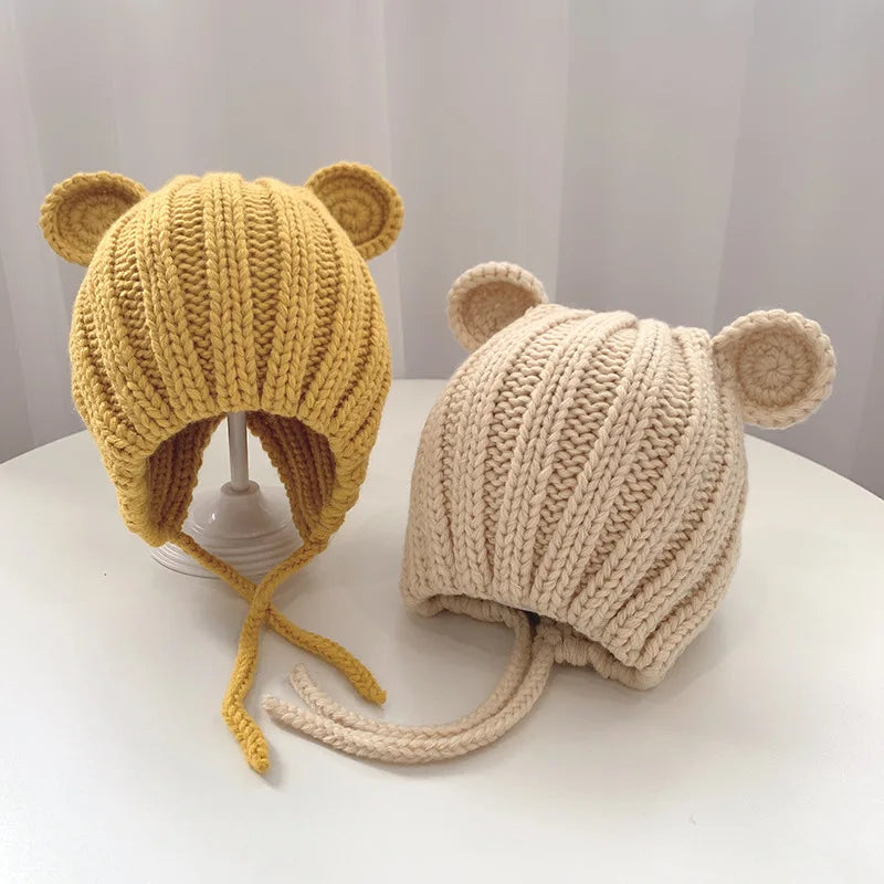 Knitted Winter Baby Hat with Ears