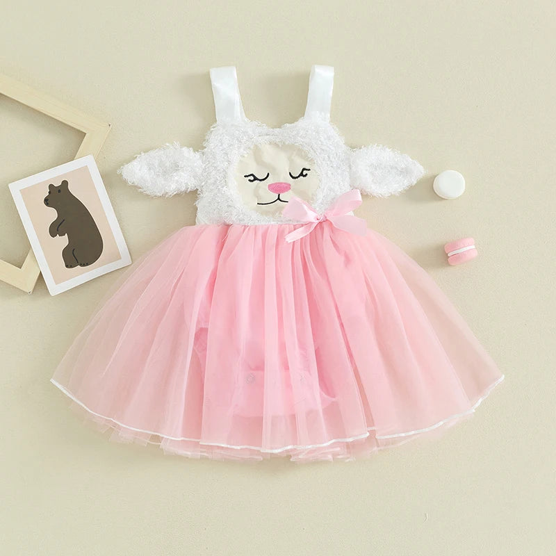 Bunny Ear Embroidery Tutu dress