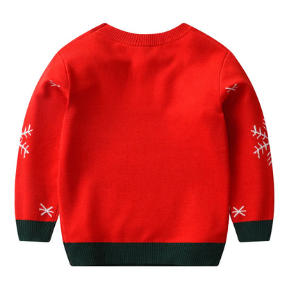 Christmas Toddler Baby Cozy Elk Print Sweater