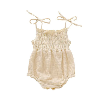 Solid Color Sleeveless Romper
