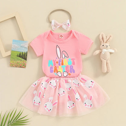 “My First Easter” Rompers Bunny tutu skirt