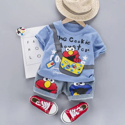 Tshirt +Denim Shorts 2 Pcs sets