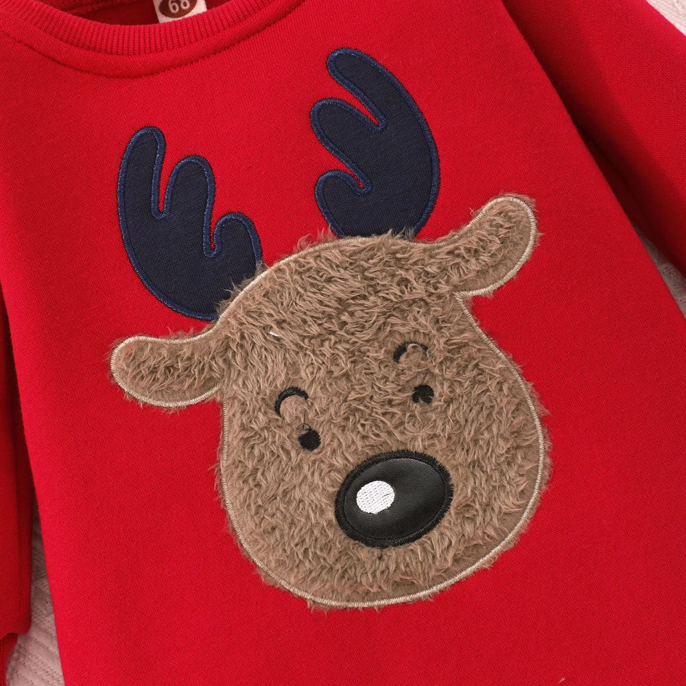 Infant Baby Christmas Elderly Elk Romper