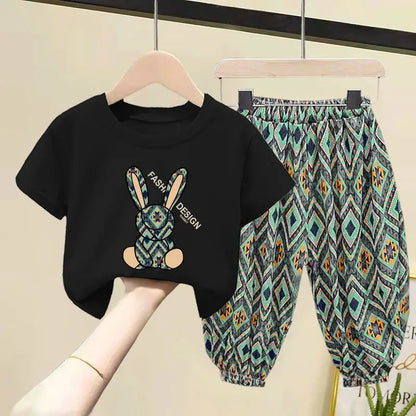 Tshirt + Pants 2 Piece Loungewear Soft Tracksuit