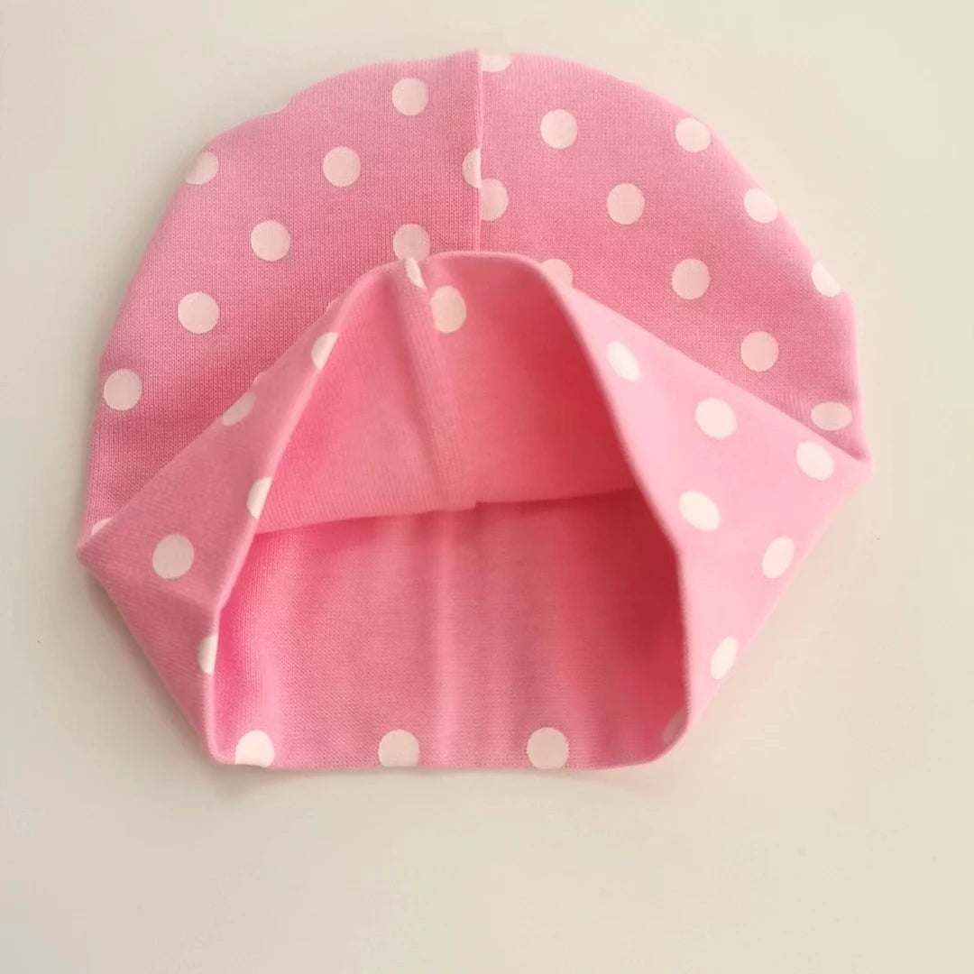 baby girl bow tie dot cotton flower beanie