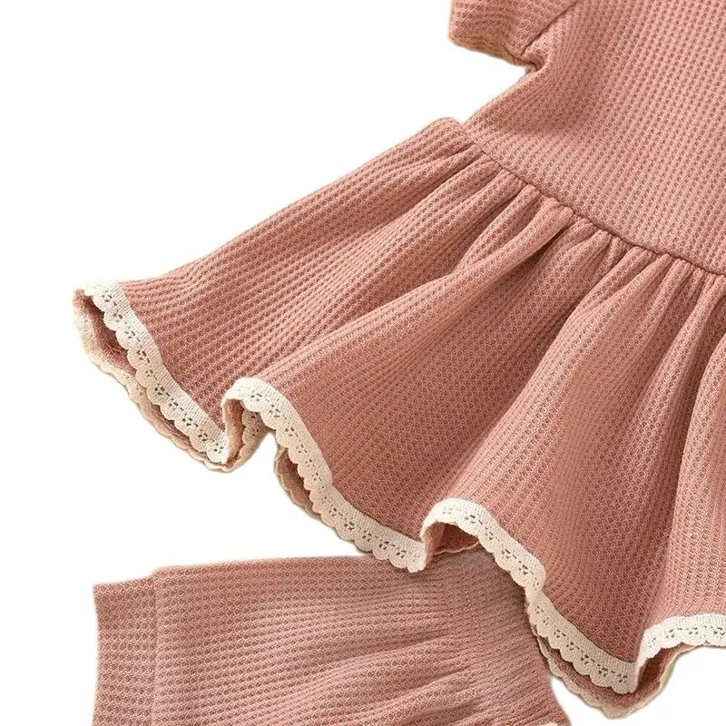 Summer Newborn Baby Girl Set Cotton linen Solid O-neck Short Sleeve Ruffles T-shirt Shorts Suit Infant Clothes Outfit