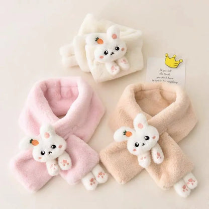 Baby Thick Plush Cross Winter Scarfs