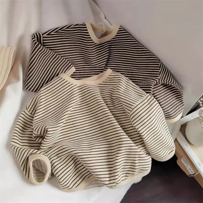 Cotton Children's Clothing Long Sleeve T-shirts Striped