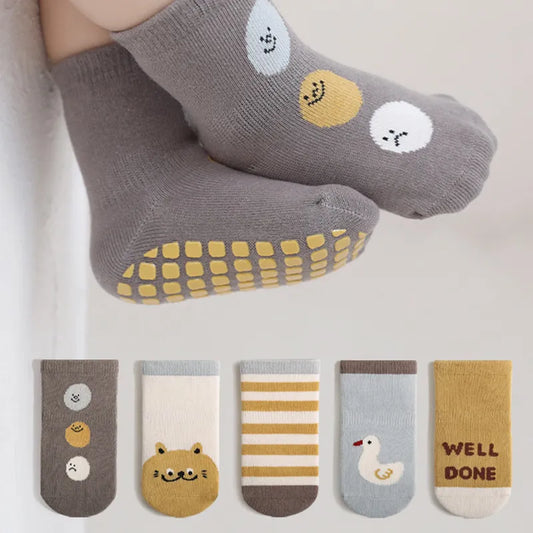 3 Pairs Baby Non Slip Cartoon Socks