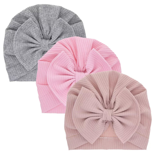 Baby Girl Cotton Turban Big Bow Hat