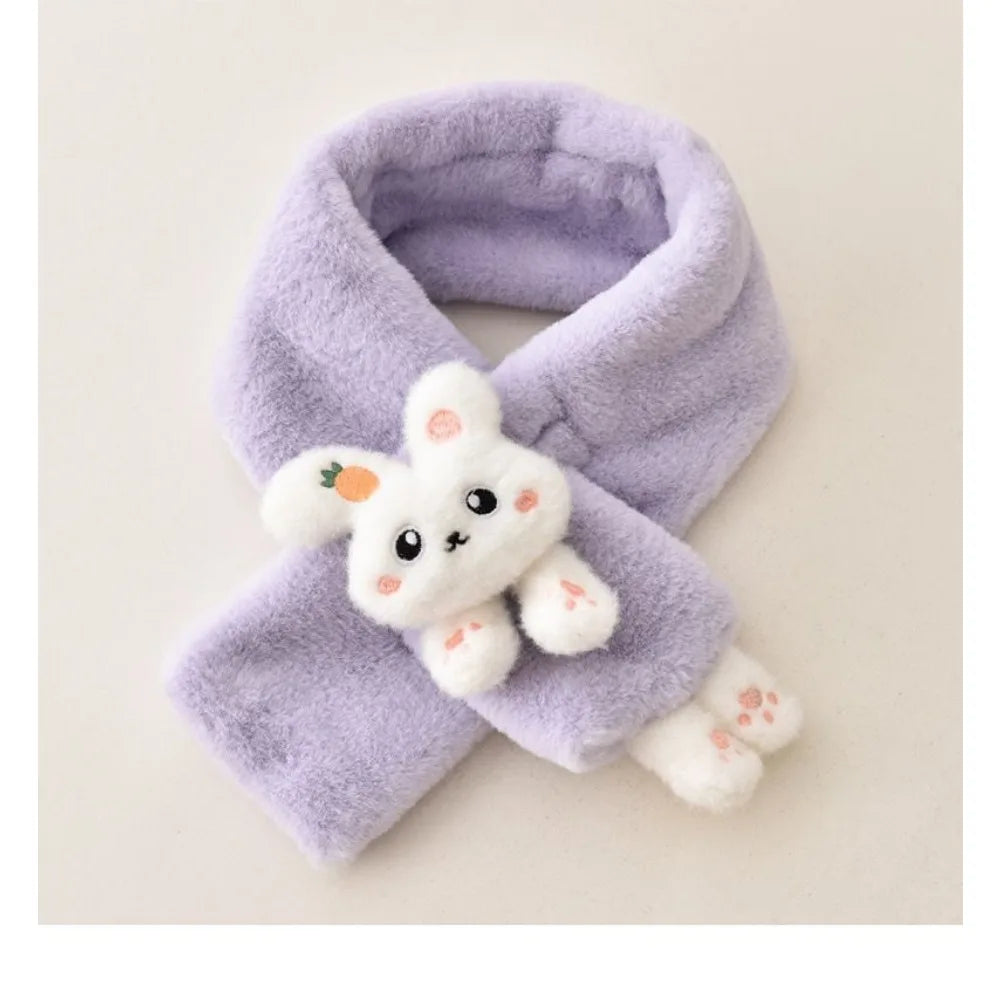 Baby Thick Plush Cross Winter Scarfs