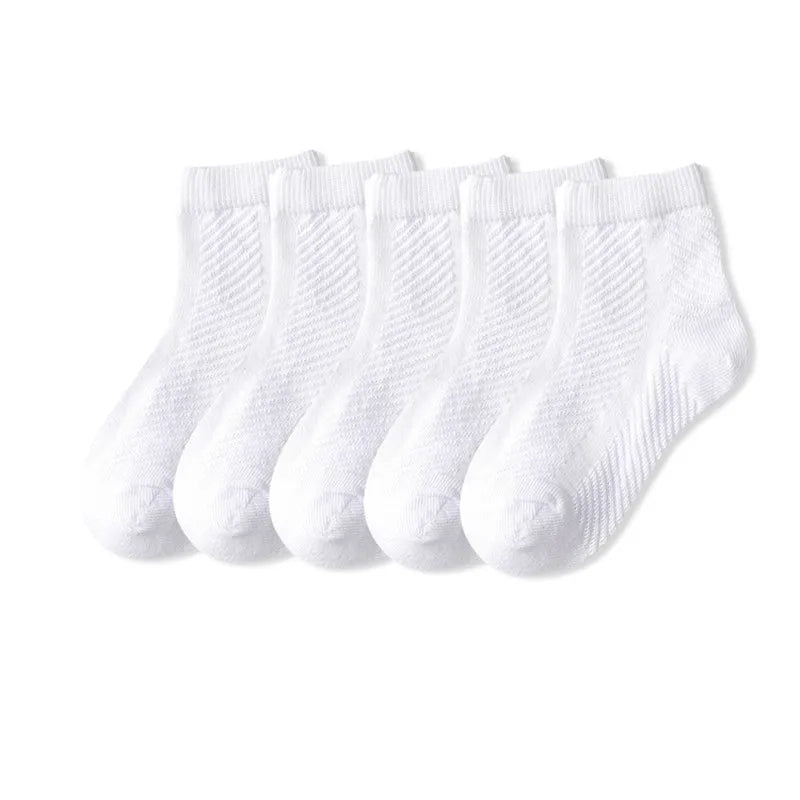 5 Pairs Children Socks Cotton Breathable Mesh