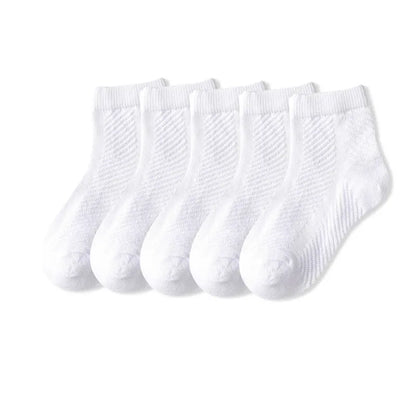 5 Pairs Children Socks Cotton Breathable Mesh