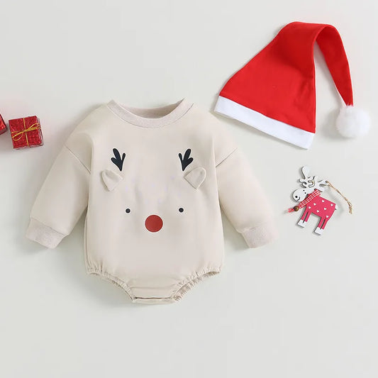 Infant Baby Christmas Cute Deer Romper