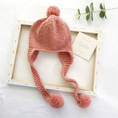 New Winter Baby Hat Pompom Cotton Knitted Baby Cap for Girls Boys Infant Bonnet Kids Cap Baby Accessories 6 Colors