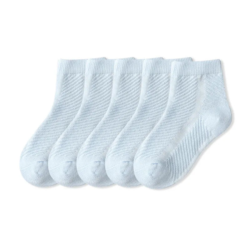 5 Pair Cotton Solid Children Socks