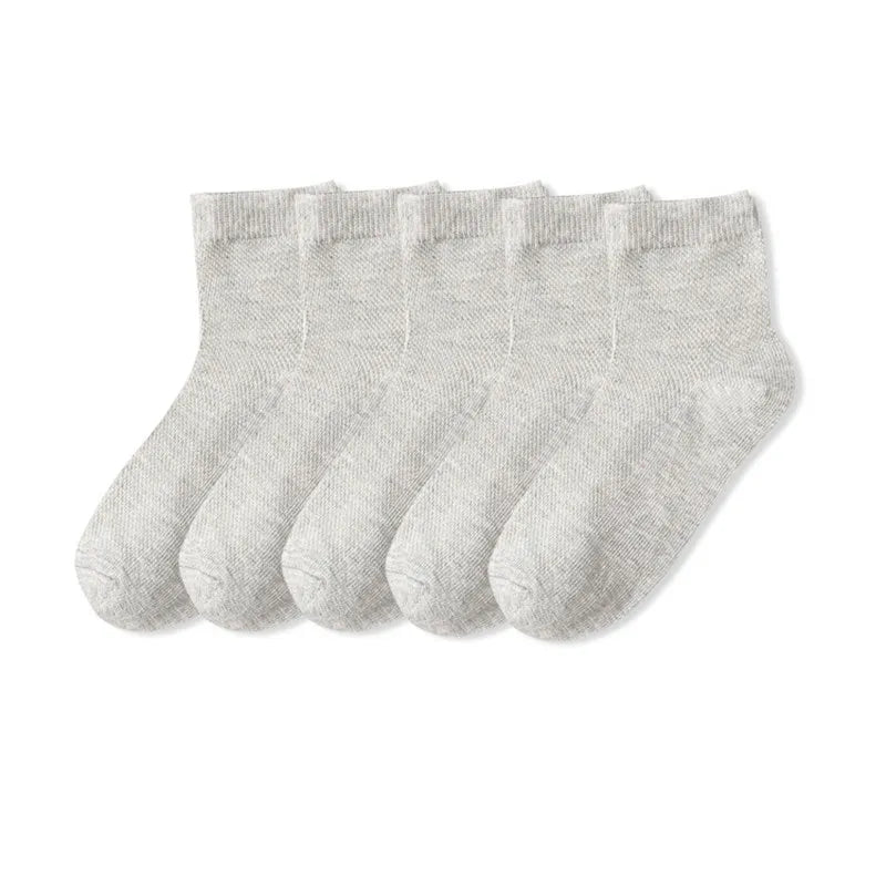 5 Pair Cotton Solid Children Socks