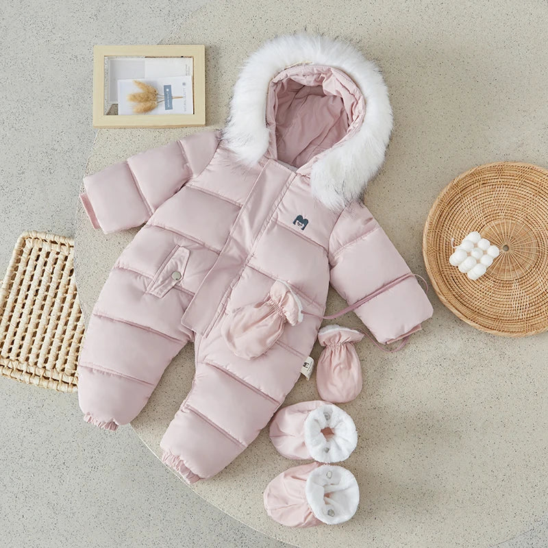 Coat Romper Hooded Puffer Jacket/ jumpsuit