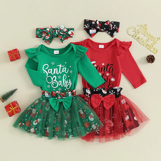 Baby Girl Christmas Joyful Letters Outfit