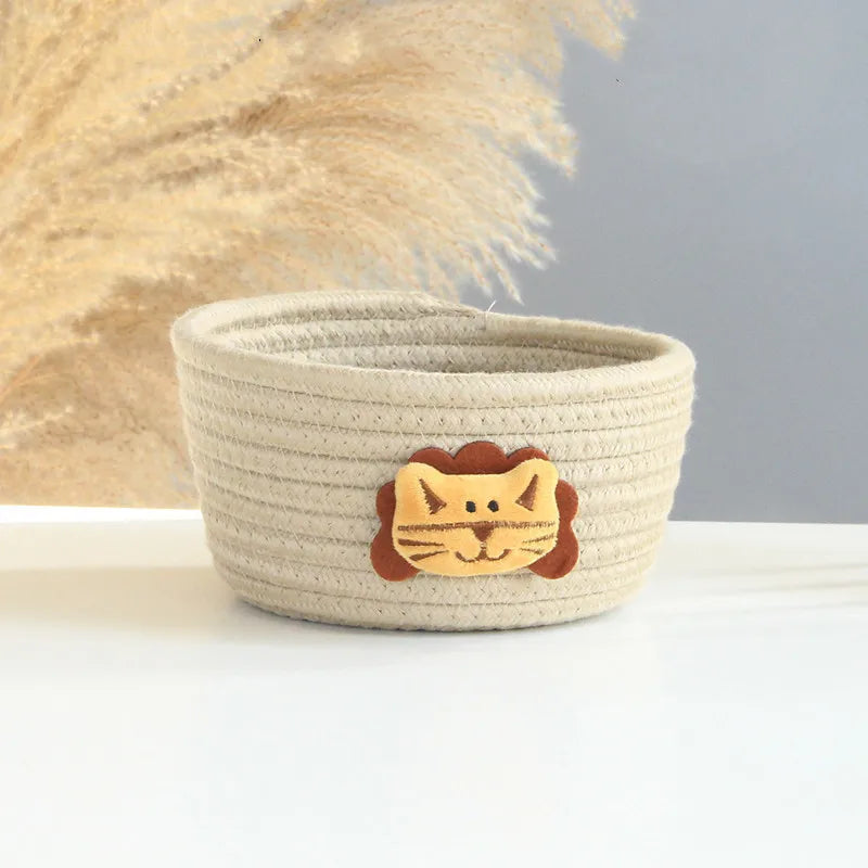 Cartoon Animals Hand Woven Storage Basket