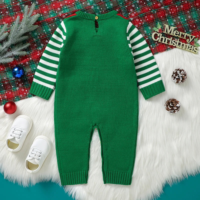 Baby Santa Green Christmas Jumpsuit