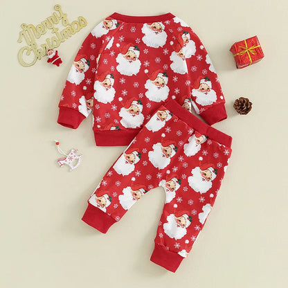 Santa Head Print Christmas Sets