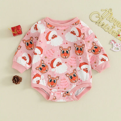 Baby Christmas Santa Gingerbread Romper