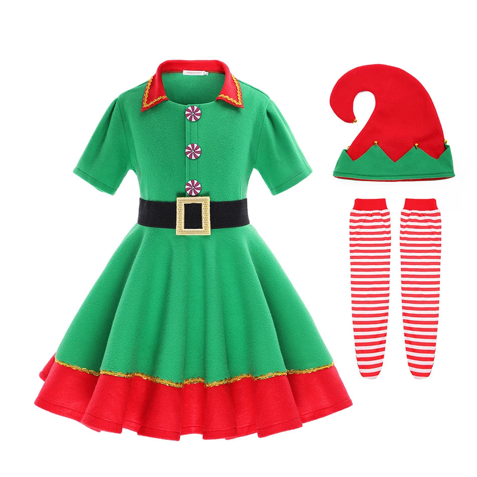 Christmas Girl Dress Baby Santa Claus