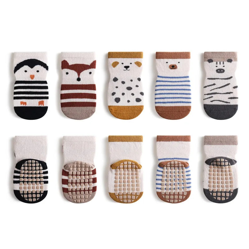 5 Pairs Toddler Cartoon Anti-slip Socks