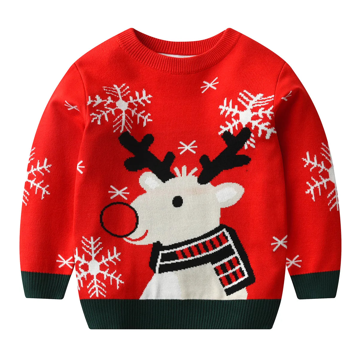 Christmas Toddler Baby Cozy Elk Print Sweater