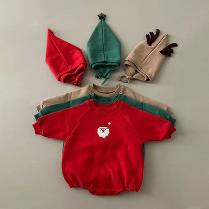 Winter Baby Christmas Style Romper Pant And Cloak