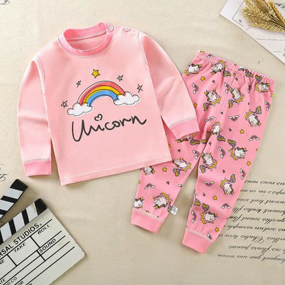 Cartoon Pajamas Baby Boys Girls Sleepwear Home Clothes Cotton