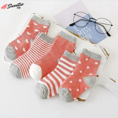 5Pairs Baby Socks Cotton Soft