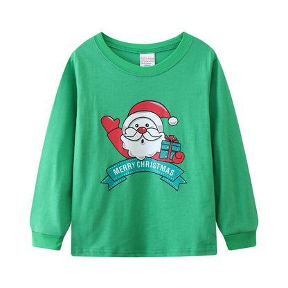 Green Toddler Baby Christmas Cartoon Santa Pj Set